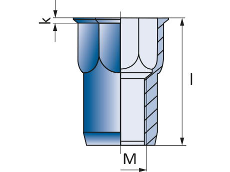 Заклепка М5 нержавеющая A2 полушестигранная уменьшенный бортик