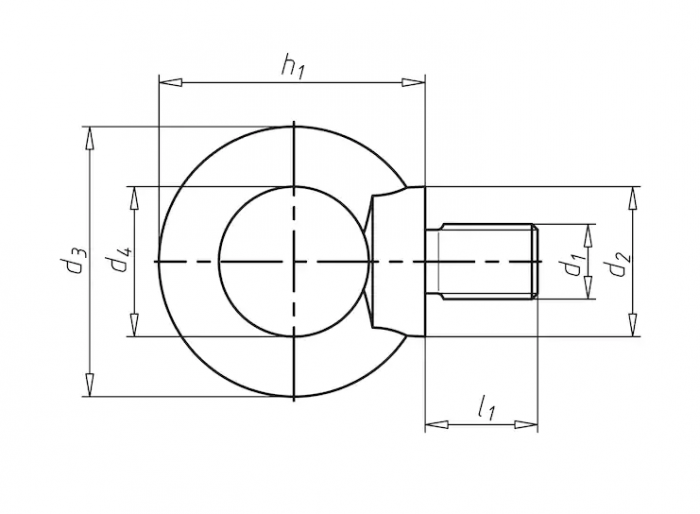 Болт М18 DIN 580 стальной цинк