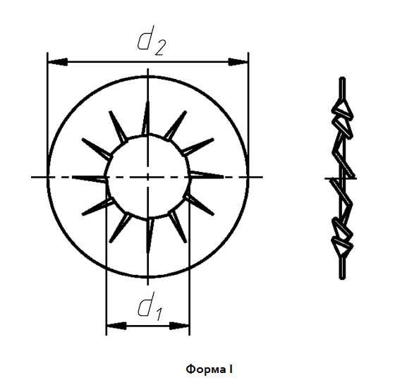 Шайба M2.5 DIN 6798 А пружинная сталь цинк