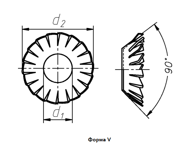 Шайба M3 DIN 6798 V пружинная сталь цинк