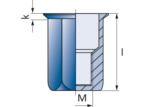 Заклепка М6 шестигранная уменьшенный бортик закрытая