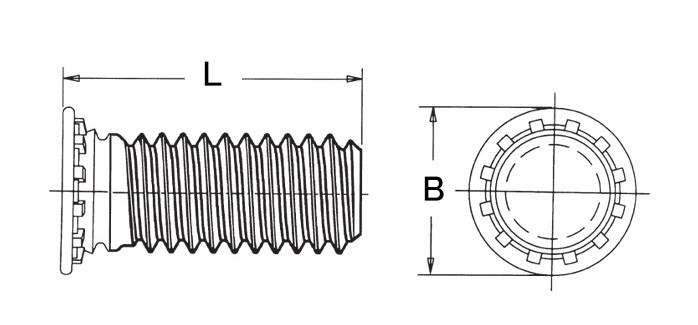 Шпилька запрессовочная М5х40 стальная RFH