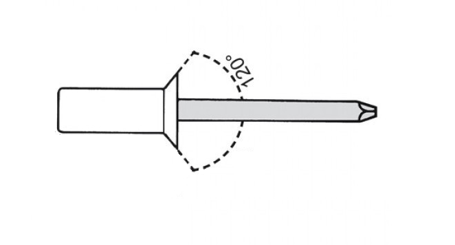 Заклепка вытяжная 4,8x15,5 Ал/сталь закрытая потайной бортик