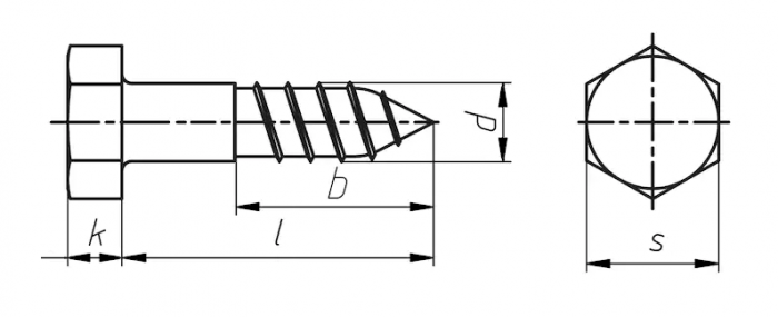Шуруп 5 DIN 571 стальной цинк