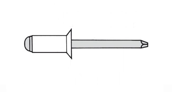 Заклепка вытяжная 3,2x8 Алюминий/сталь потайной бортик