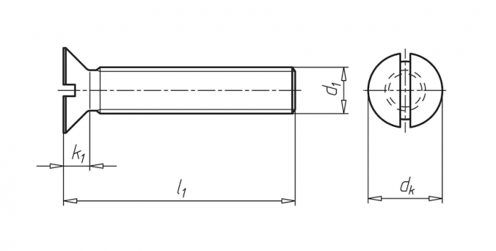 Винт М10 DIN 963 стальной 4.8 цинк