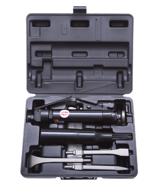 Зубильный молоток - трамбовка - скаллер игольчатый пневматический REVTOOL 41486 в кейсе