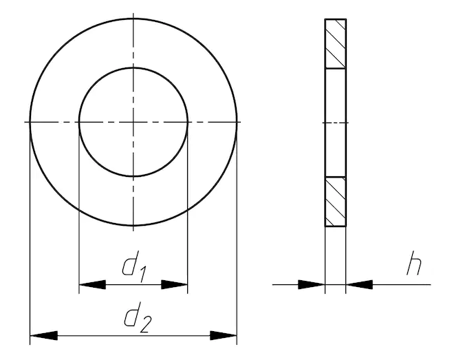 Шайба D25 DIN 988 стальная без покрытия