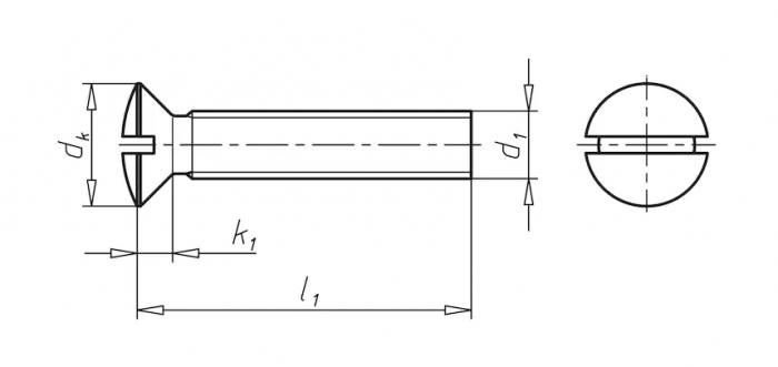 Винт М3 DIN 964 стальной 4.8 цинк