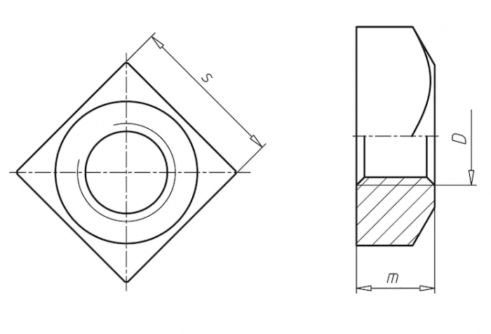 Гайка М6 DIN 557 стальная 5 цинк