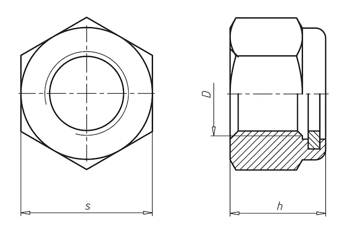 Гайка М16 DIN 985 стальная 6 цинк