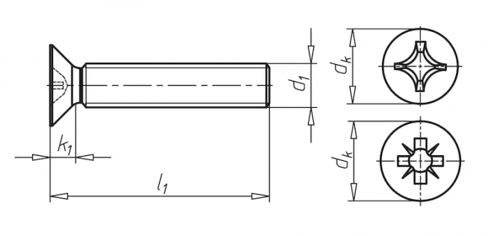 Винт М2.5 DIN 965 стальной 4.8 цинк