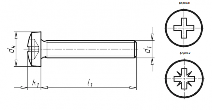 Винт М8 DIN 7985 стальной 4.8 цинк