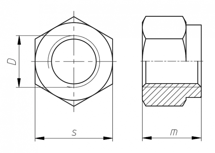 Гайка М16 DIN 6924 стальная 8 цинк