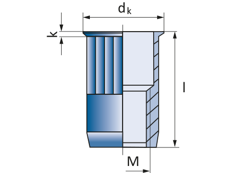 Заклепка нержавеющая A2 М12 уменьшенный бортик