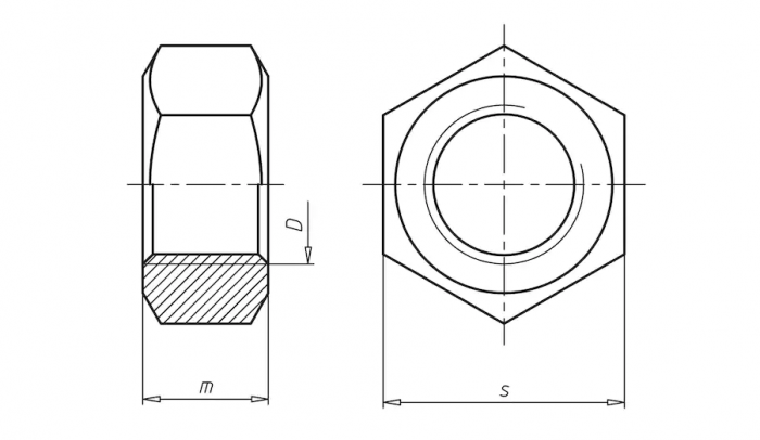 Гайка М24 DIN 934 нержавеющая сталь А2