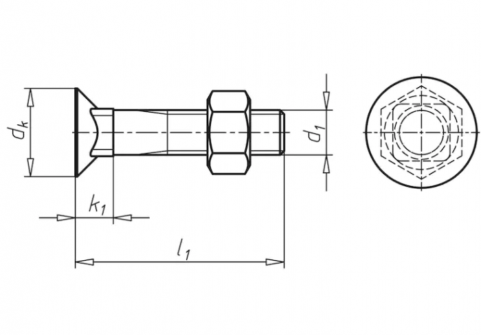 Болт М10 DIN 608 стальной 8.8 без покрытия