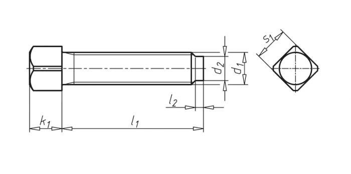 Винт М16 DIN 479 стальной 8.8 без покрытия