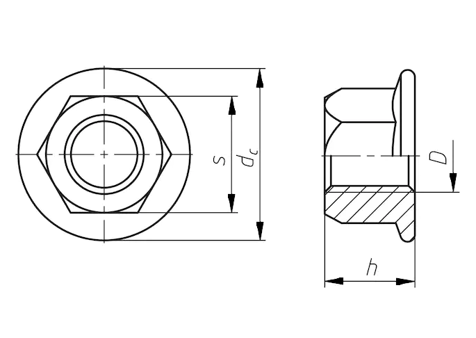 Гайка М12 DIN 6927 стальная 8 цинк