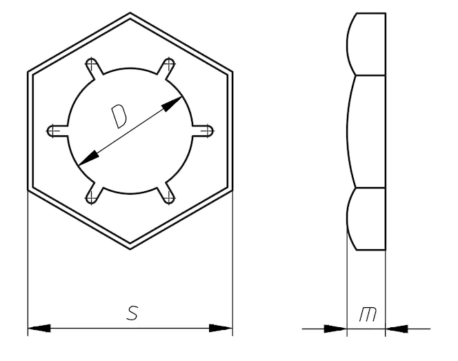 Гайка М20 DIN 7967 стальная цинк