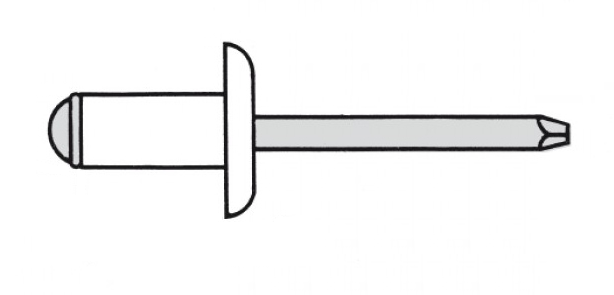 Заклепка вытяжная 4,8x14 Алюминий/сталь экстра широкий бортик