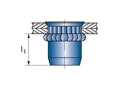 Заклепка резьбовая потайной бортик М6