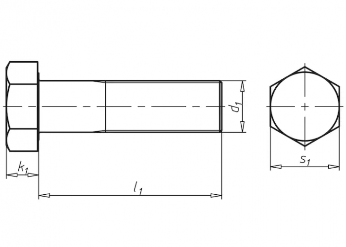 Болт М16 DIN 960 стальной 10.9 цинк