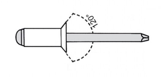 Заклепка вытяжная 4,8x16 сталь/сталь потайной бортик
