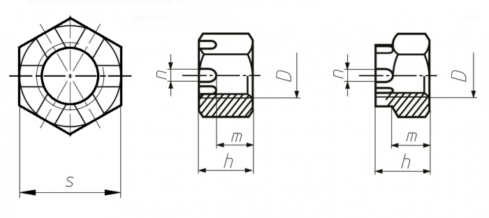 Гайка М12 DIN 935-1 стальная 6 цинк