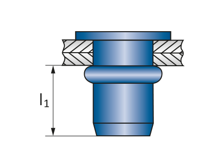 Заклепка закрытая стандартный бортик М5