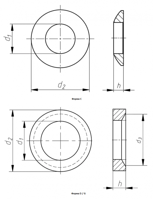 Шайба M30 DIN 6319 C стальная без покрытия