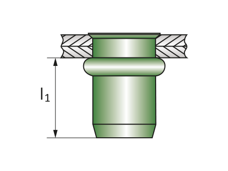 Заклепка закрытая уменьшенный бортик М5