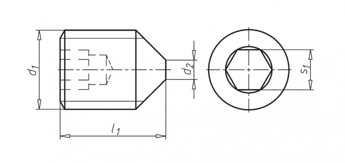 Винт М2 DIN 914 стальной 45 Н без покрытия