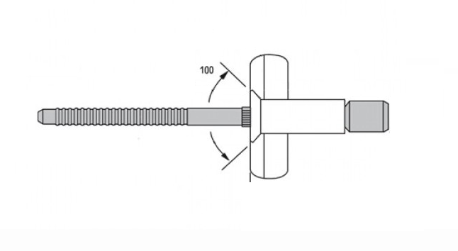 Заклепка усиленная 4,8x12 нерж/нерж потайной бортик MONOBOLT