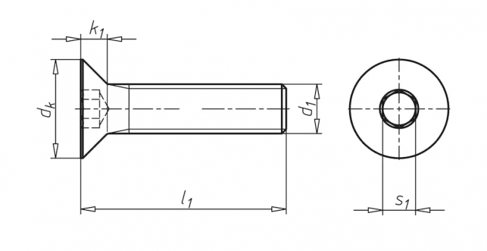 Винт М16 DIN 7991 стальной 10.9 без покрытия