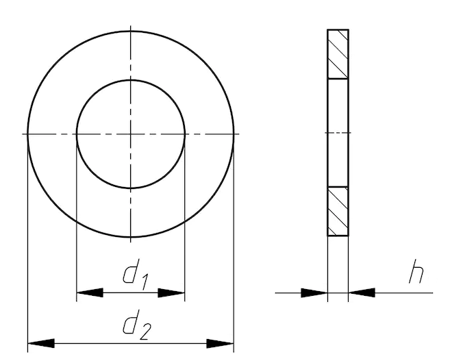 Шайба M10 DIN 9021 нержавеющая сталь А2
