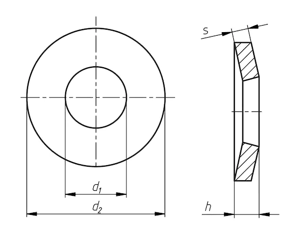 Шайба M12 DIN 6796 нержавеющая сталь А2