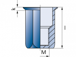 Заклепка нержавеющая A2 М4 шестигранная стандартный бортик закрытая