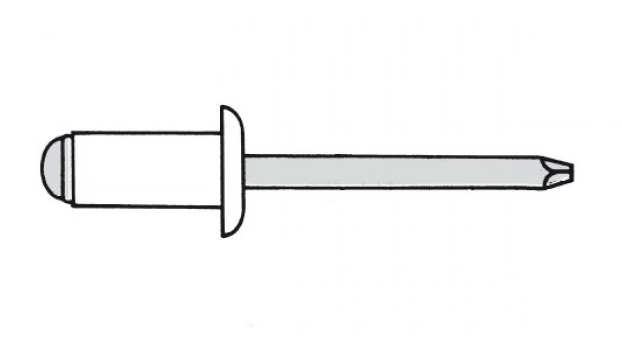 Заклепка вытяжная 3,2x6 Алюминий/сталь широкий бортик