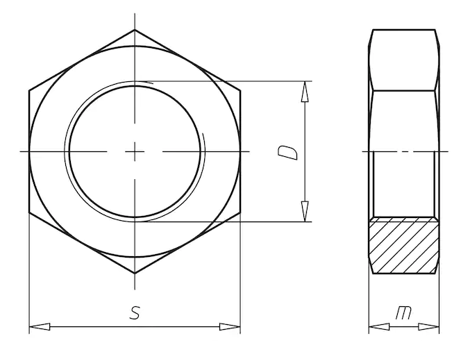 Гайка М16 DIN 936 стальная 17 H цинк