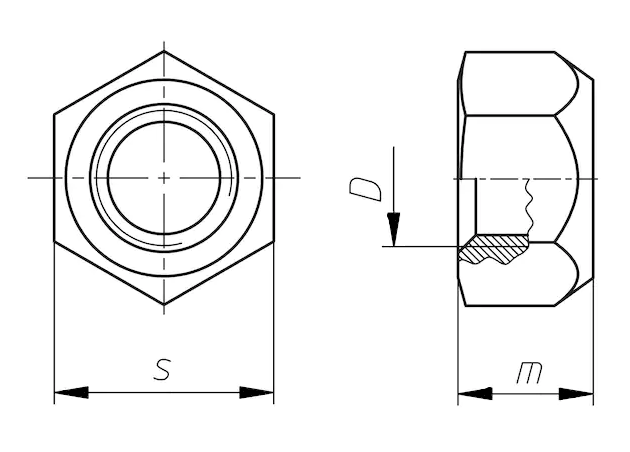 Гайка М16 DIN 980 V стальная 10 цинк