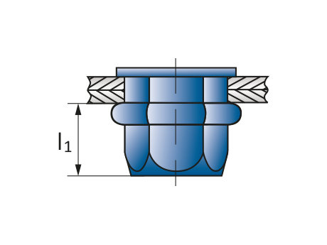 Заклепка шестигранная стандартный бортик М6
