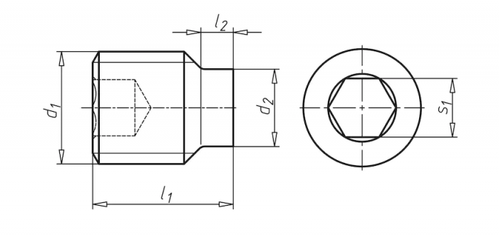 Винт М5 DIN 915 стальной 45 Н без покрытия