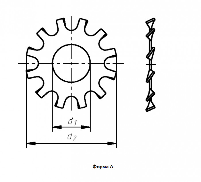 Шайба M10 DIN 6797 А стальная цинк