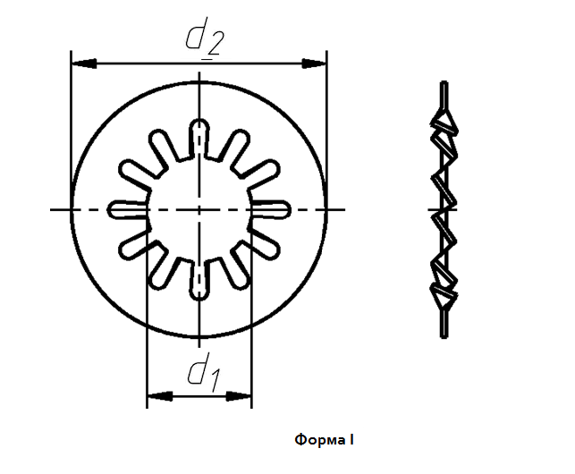 Шайба M10 DIN 6797 А стальная цинк