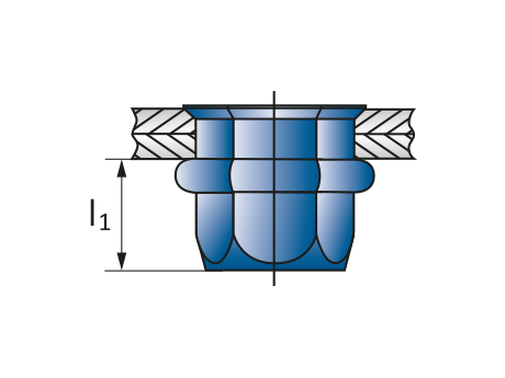 Заклепка шестигранная уменьшенный бортик М5